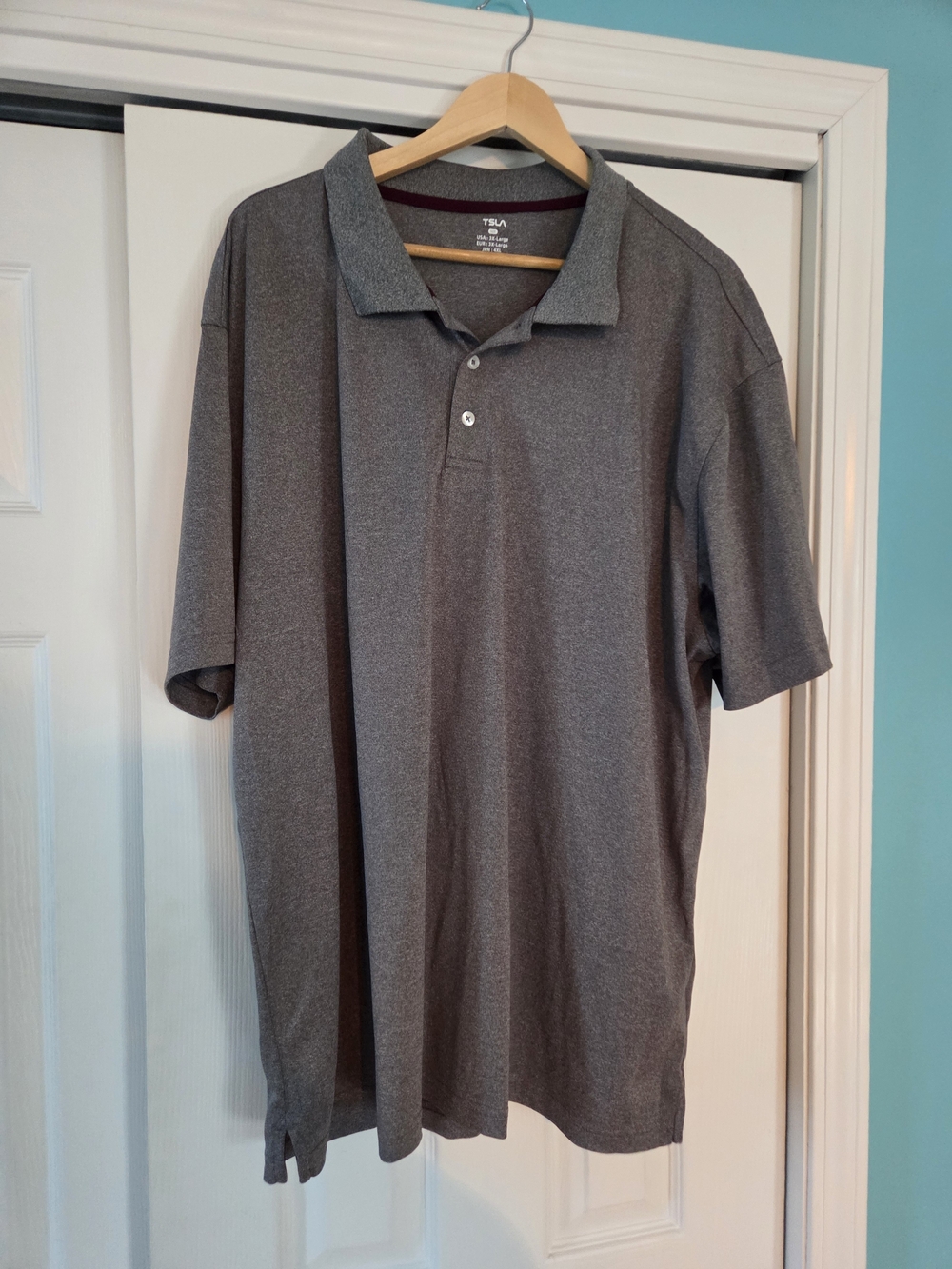 TSLA Men's Gray Polo Shirt